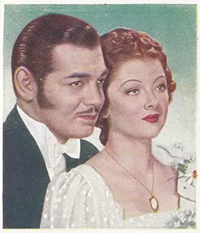 Collectible cigarette card, Famous Love Scenes series, 1939