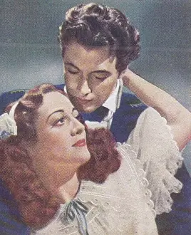 Collectible cigarette card, Famous Love Scenes series, 1939