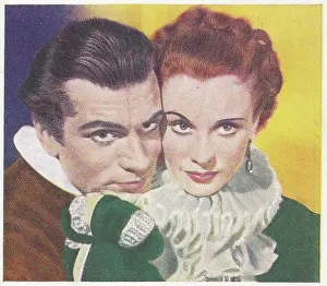 Collectible cigarette card, Famous Love Scenes series, 1939