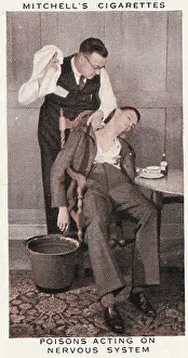 Collectible MitchelPoisons Acting on the Nervous System, First Aid series, collectible Mitchell tobacco card, 1938
