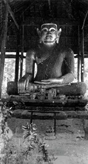 Collectible tobacco card, Ancient Buddha, Angkor Thom, Cambodia, Army Club Cigarettes, 1928-29