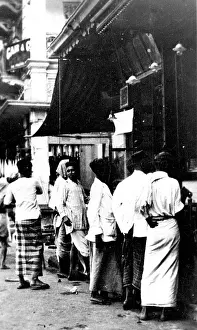 Collectible tobacco card, Dalhousie Street, Rangoon, Myanmar, Army Club Cigarettes, 1928-29