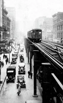 Collectible tobacco card, Elevated Railway, Chicago, Army Club Cigarettes, 1928-29