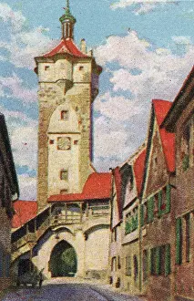 Collectible tobacco card, Medieval Rothenburg, Germany, Salem Cigarettes, 1927