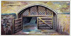 Traitor Prints: Collectible tobacco card, Traitors Gate, Tower of London, London, England, 1925