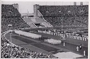 Collectible vintage German cigarette card, 1936 Berlin Olympics