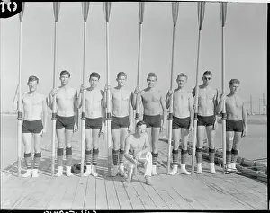 Long Beach Prints: College Crew with Oars