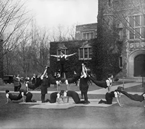 Acrobat Prints: College students performing acrobatic activities