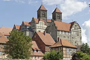 Harz Prints: Collegiate Church of St. Servatius with monastery buildings on the Schlossberg or castle hill