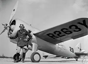 Colonel Roscoe Turner with Airplane