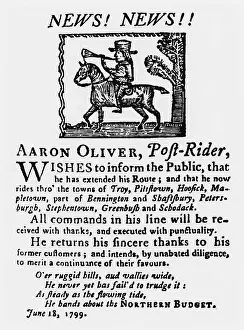 Colonial Prints: Colonial Post Rider Announcing Route