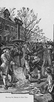 Society Prints: Colonists Burn Stamps