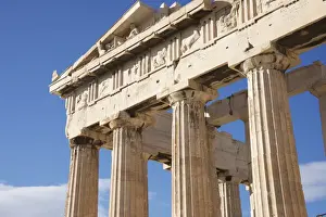 Colonnade and pediment of Parthenon showing sculptures