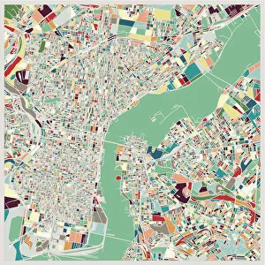 Images Dated 11th July 2018: color art map of Philadelphia city