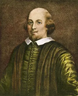 Playwright Prints: Color Painting of William Shakespeare