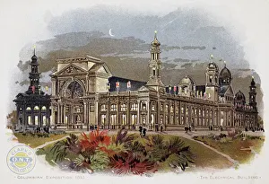 Souvenir Prints: Color Print Depicting the Electrical Building at the World's Columbian Exposition