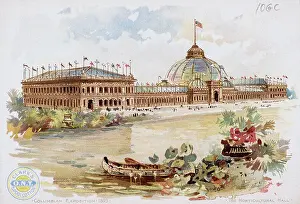 Souvenir Prints: Color Print Depicting the Horticultural Hall at the World's Columbian Exposition