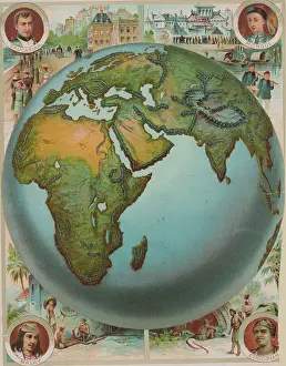 Color Print Prints: Color Print of the Eastern Hemisphere