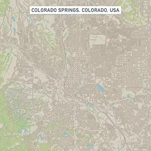 Images Dated 14th July 2018: Colorado Springs Colorado US City Street Map