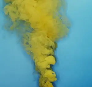 Prints of Yellow smoke that rises up and mixed into beautiful abstractions on a light blue background Stone Prints: Colored smoke