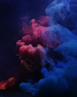 Prints of Colored smoke that rises up and mixes in beautiful abstractions Stone Prints: Smoke