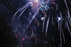 Images Dated 23rd June 2012: Colorful fireworks in the night sky, Laval, Quebec Province, Canada