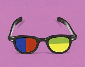 Illustration And Pain Prints: Colorful Glasses