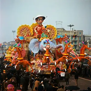 Viareggio Prints: Colorful Parade Passing Through Street