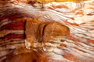Images Dated 8th April 2010: Colorful Rock detail of Petra Ma an Jordan