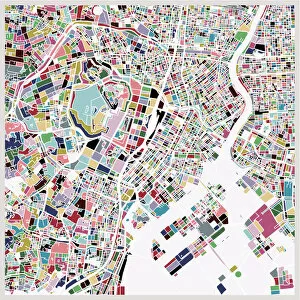 Images Dated 11th July 2018: colorful Tokyo art map background 2