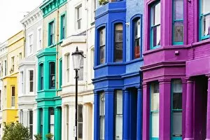 Images Dated 14th October 2017: Colorful vibrant houses in Notting Hill, London, UK