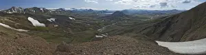 Look Outs Prints: Colorful volcanic landscape with snow fields in front of the Eyjafjallajoekull glacier