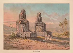Images Dated 2nd November 2017: The Colossi of Memnon, near Theben, Egypt, lithograph, published 1887