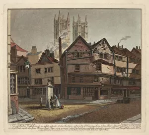 Images Dated 14th April 2014: Coloured engraving of Old London, Westminster Abbey
