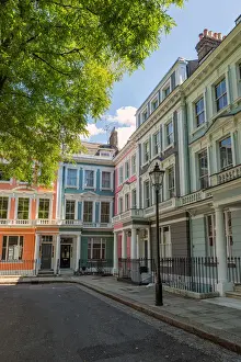 Colourful Georgian style terraced houses in Primrose Hill