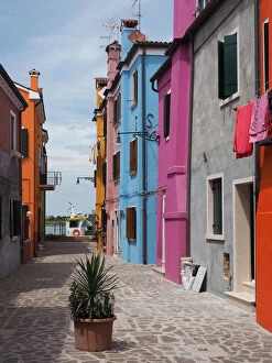 Images Dated 29th June 2015: Colourful houses near canal, Burano