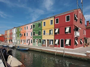 Images Dated 29th June 2015: Colourful houses near canal Burano