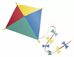 Images Dated 30th May 2006: Colourful kite with tail and bows, front view