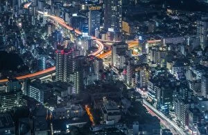 Images Dated 4th October 2014: colourful night light of Tokyo city