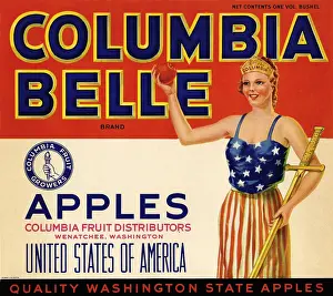 Apples Prints: Columbia Belle Brand Apples