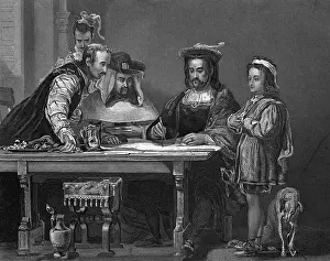 15th Century Prints: Columbus Planning His Voyage
