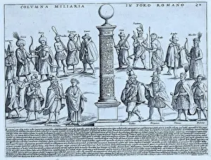 Archeological Prints: Columna Miliaria in Foro Romano