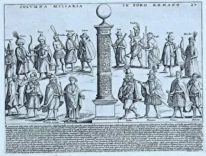 Birds Of Prey Collection: Columna Miliaria in Foro Romano, The image describes a military procession in which the leading