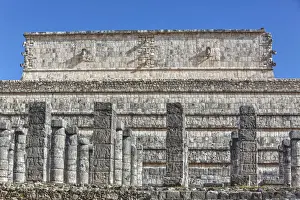Yucatn Peninsula Prints: Columns adorned with carved animal deities, Group of a Thousand Columns, Chichen Itza