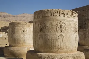 Luxor Prints: Columns in Hypostyle Hall, Medinet Habu (Mortuary Temple of Ramses III), West Bank