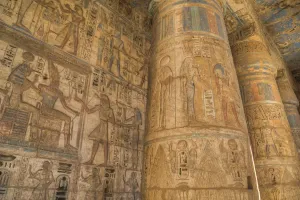 Luxor Prints: Columns in Second Court, Medinet Habu (Mortuary Temple of Ramses III), West Bank