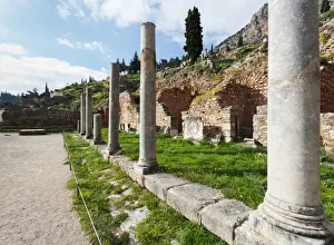 Delphi Prints: Columns at a site of ruins