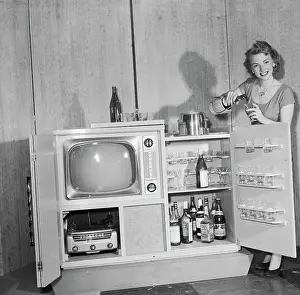 Combination Television Radio and Cocktail Set