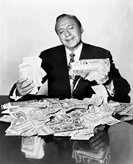 Money Prints: Comedian Jack Benny Counting His Money