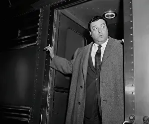 Comedian Jackie Gleason on Train